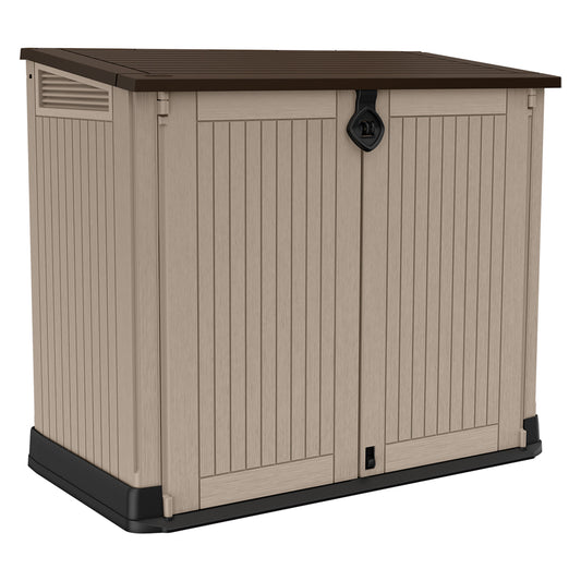 BAULE PORTA ATTREZZI DA ESTERNO 'STORE IT OUT MIDI' cm.132 x 71,5 x H.113,5 beige/marr.